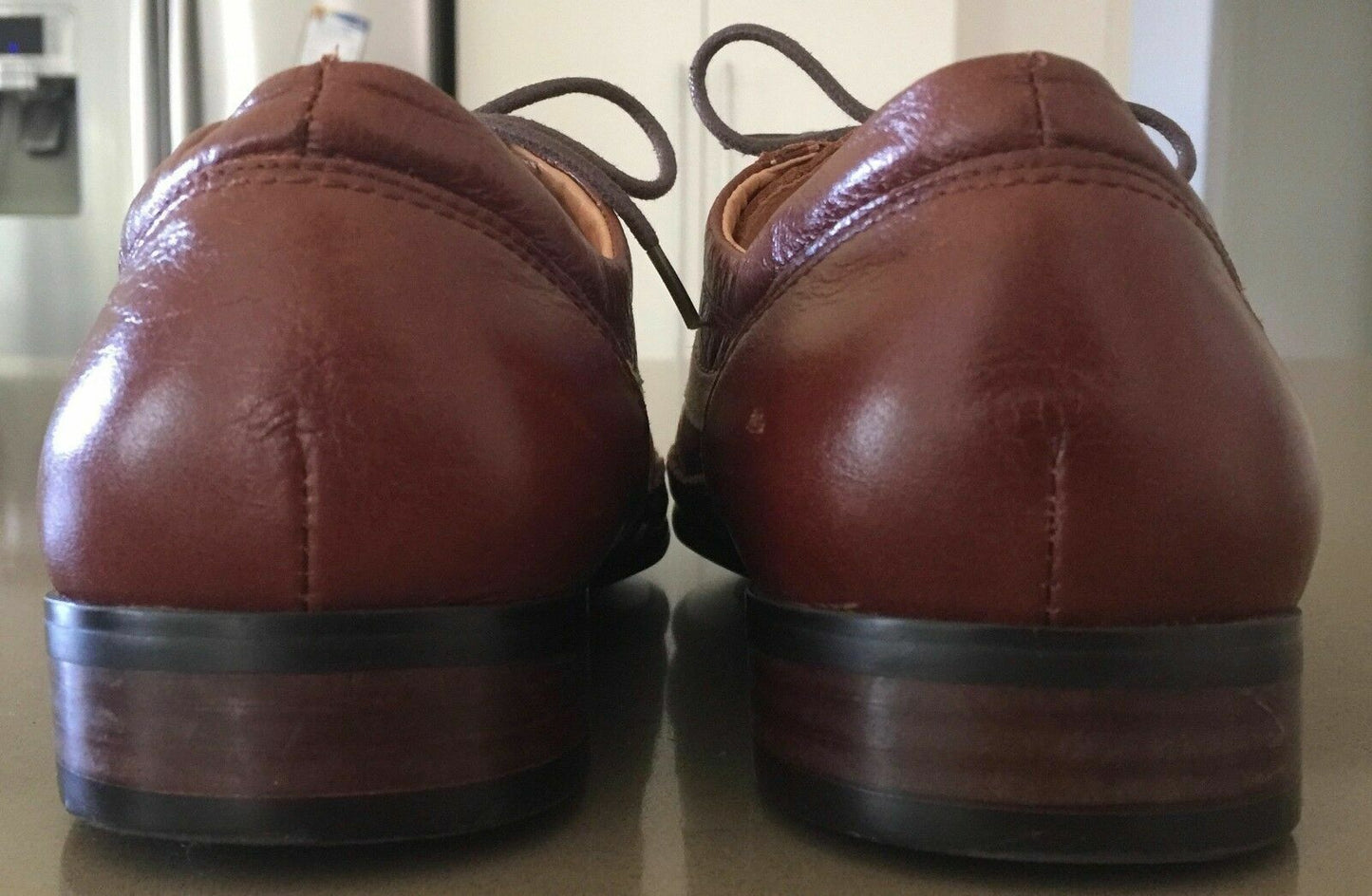 Mens ANTOINE & STANLEY Dress Shoes Two Tone Tan Leather & Suede Lace Up Size 41
