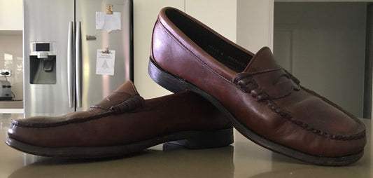 Mens BOSTONIAN SHOES Shoes Tan Leather Loafer Style Size 11