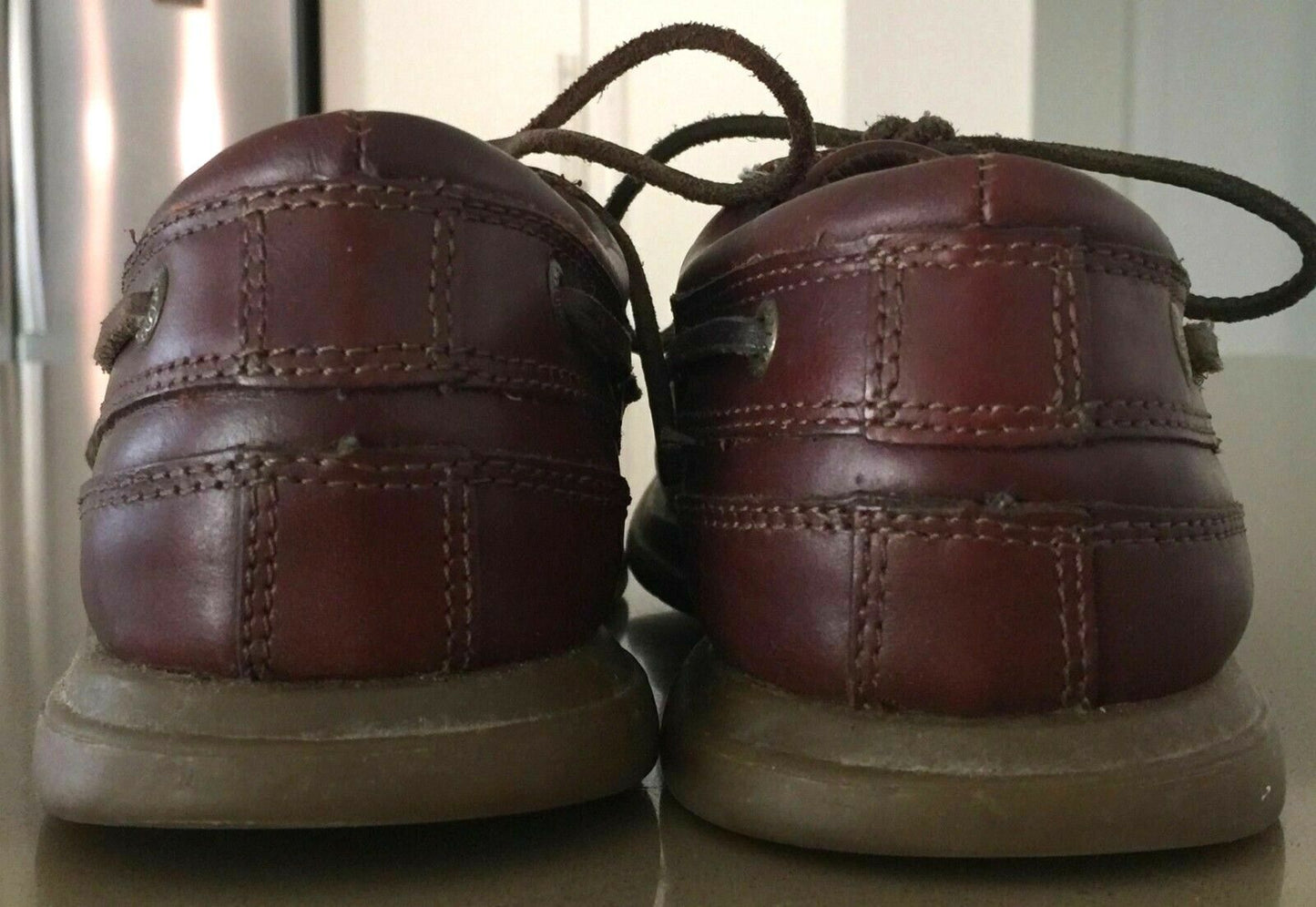 PORTLAND "Marine Pro" Boat Shoes Tan Leather Leather Laces Mens Size US 7 EU37.5