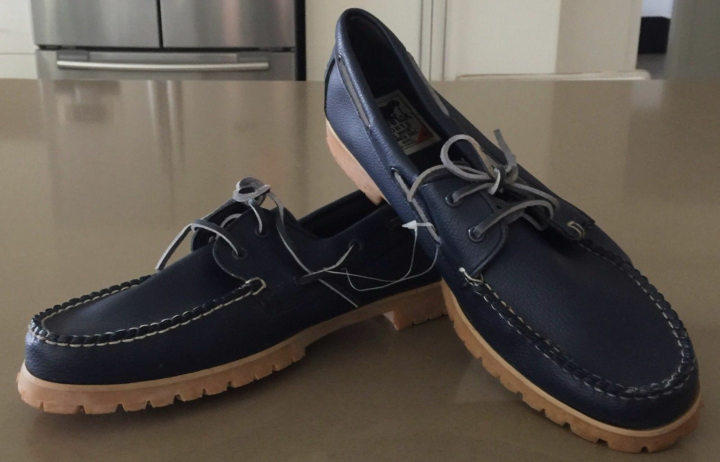 Mens CHEETAH SPORTS Boat Shoes Lace Up Navy Blue PU Casual  Casual Size 9 New