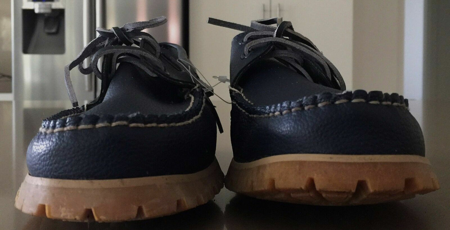 Mens CHEETAH SPORTS Boat Shoes Lace Up Navy Blue PU Casual  Casual Size 9 New