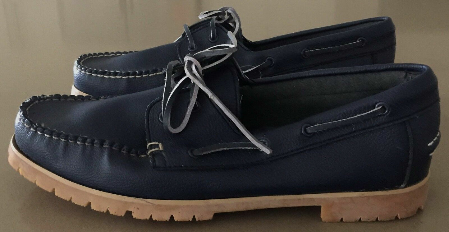 Mens CHEETAH SPORTS Boat Shoes Lace Up Navy Blue PU Casual  Casual Size 9 New