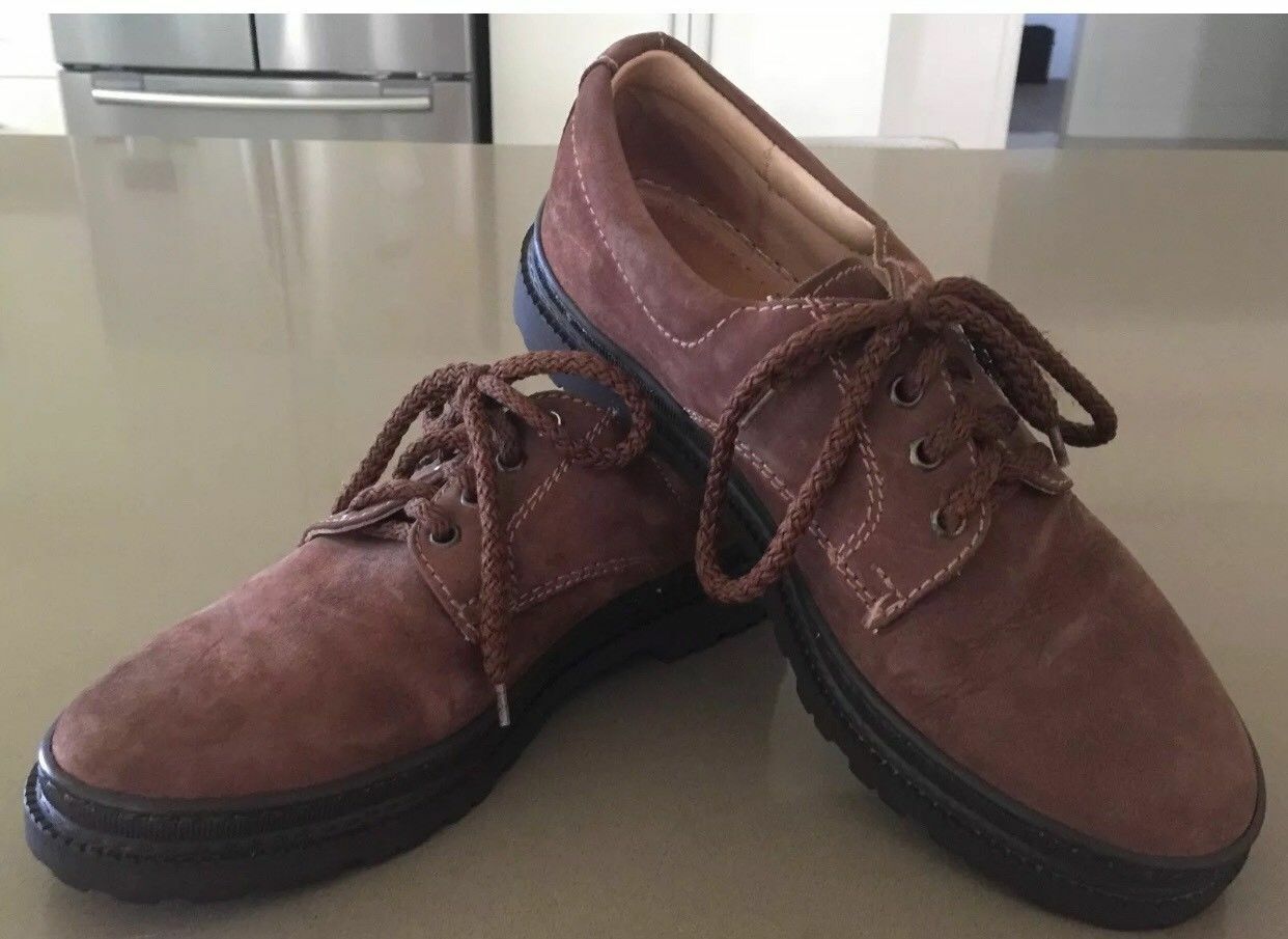 DI FELICE Casual Dress Shoes Tan Suede Leather Lace Up Size 8.5 - 9 Retro Look