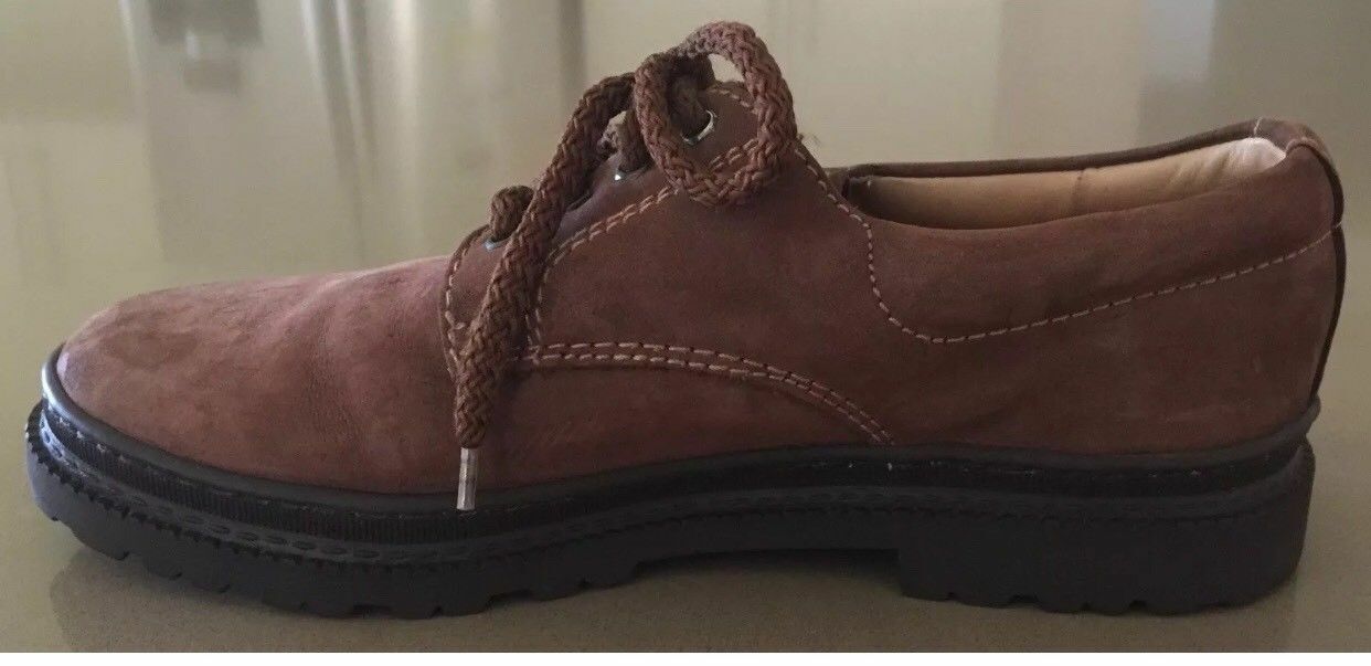 DI FELICE Casual Dress Shoes Tan Suede Leather Lace Up Size 8.5 - 9 Retro Look