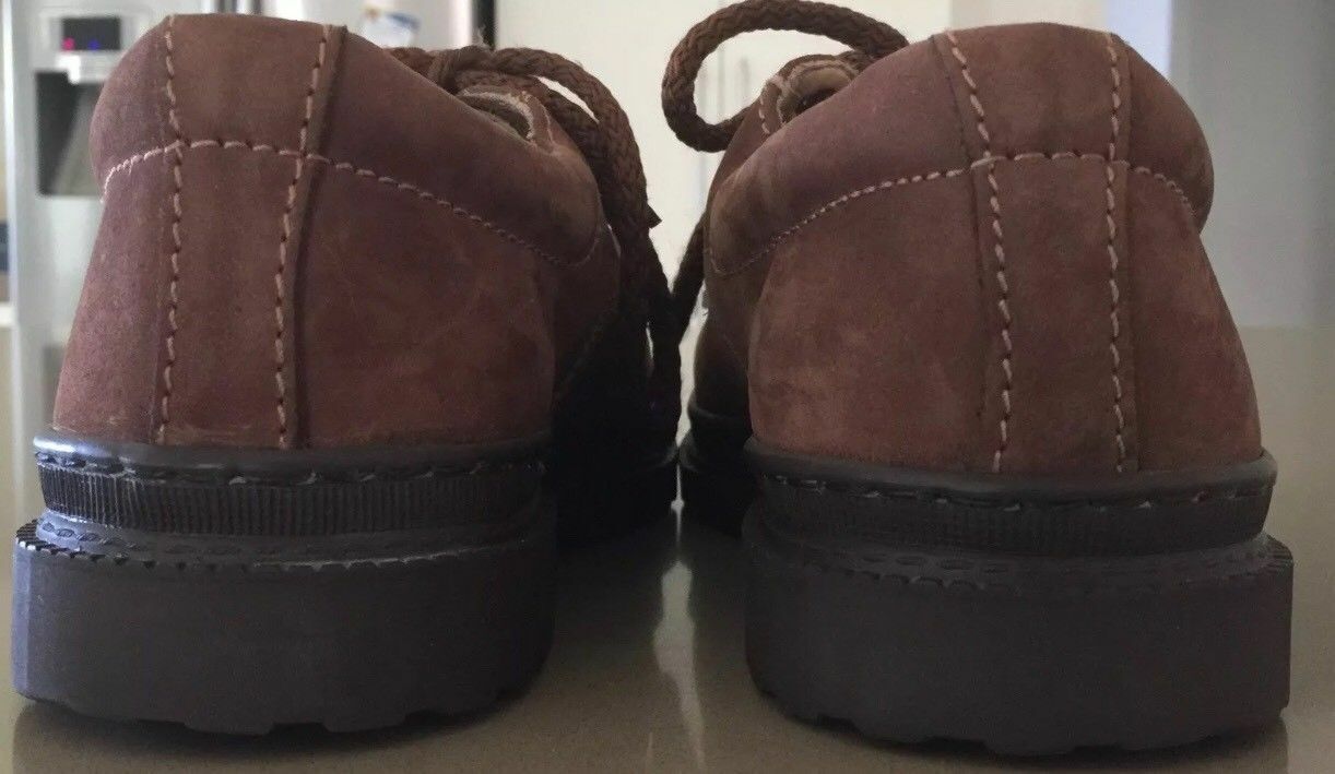 DI FELICE Casual Dress Shoes Tan Suede Leather Lace Up Size 8.5 - 9 Retro Look