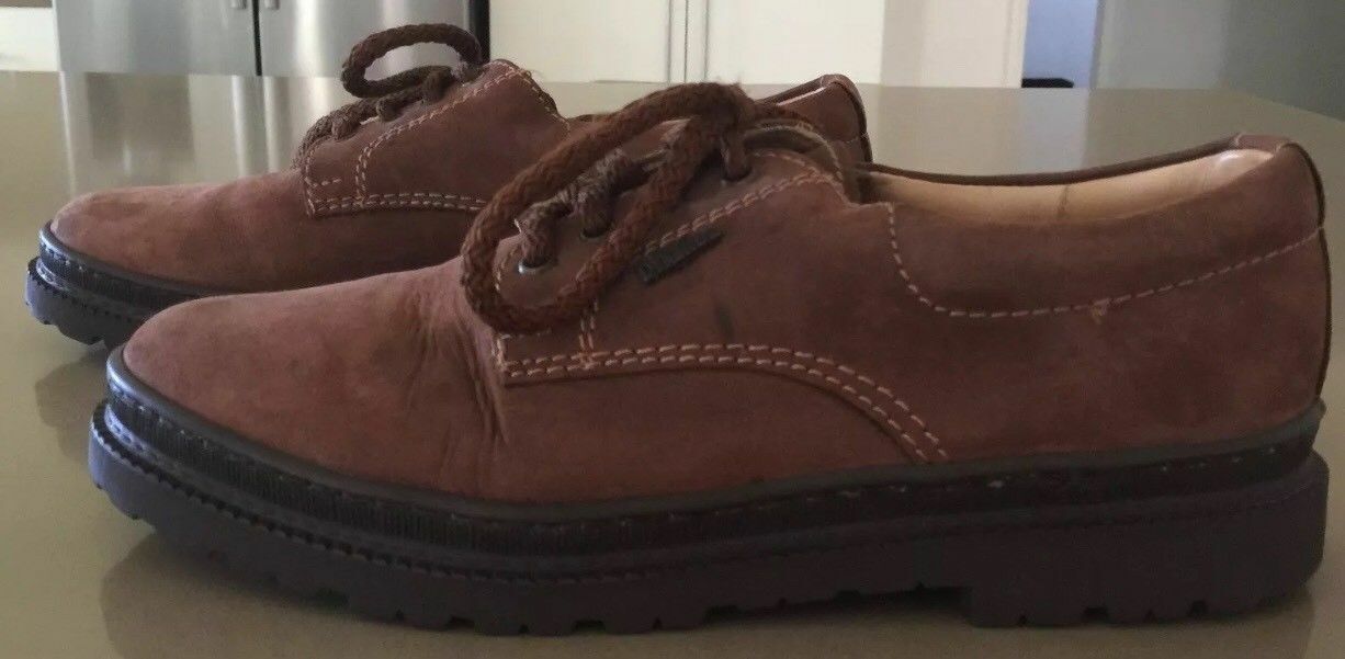 DI FELICE Casual Dress Shoes Tan Suede Leather Lace Up Size 8.5 - 9 Retro Look