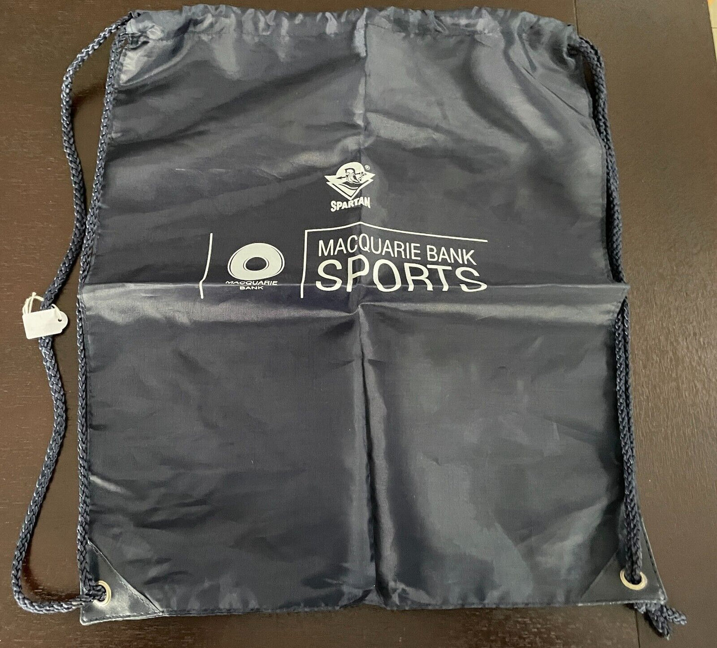 MACQUARIE BANK SPORTS SPARTAN Navy Blue Drawstring Backpack For Shoes Travel New
