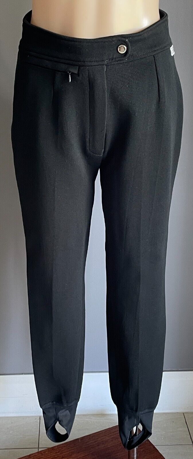ENER-G Black Stretch Stirrup Leg Ladies Pants Ladies Size 12 Heavy Fabric