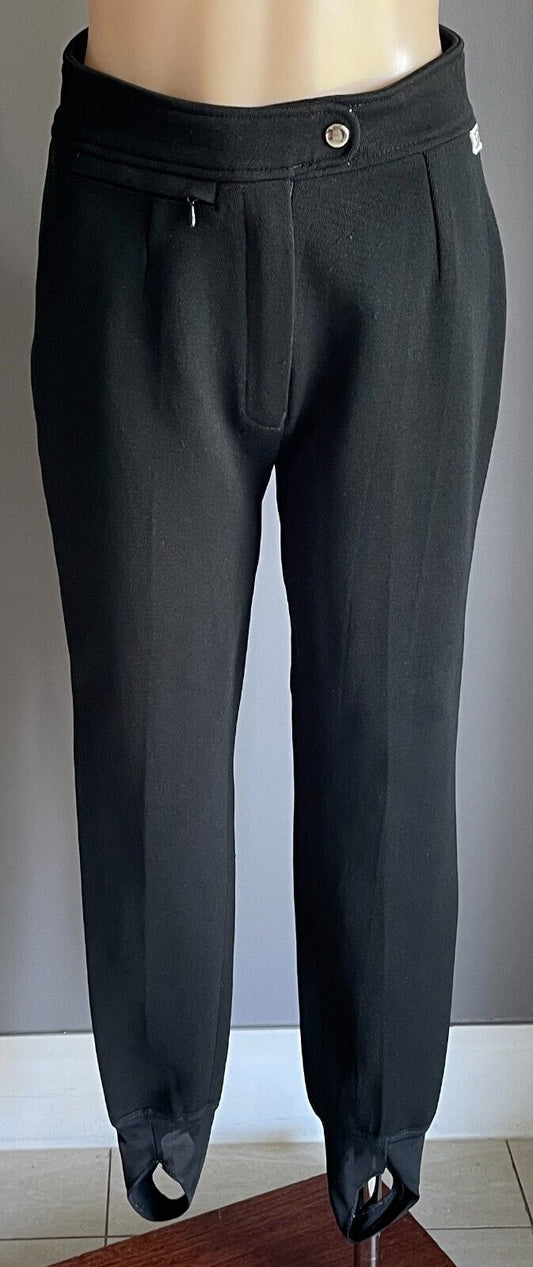 ENER-G Black Stretch Stirrup Leg Ladies Pants Ladies Size 12 Heavy Fabric