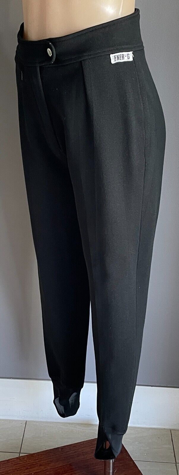 ENER-G Black Stretch Stirrup Leg Ladies Pants Ladies Size 12 Heavy Fabric