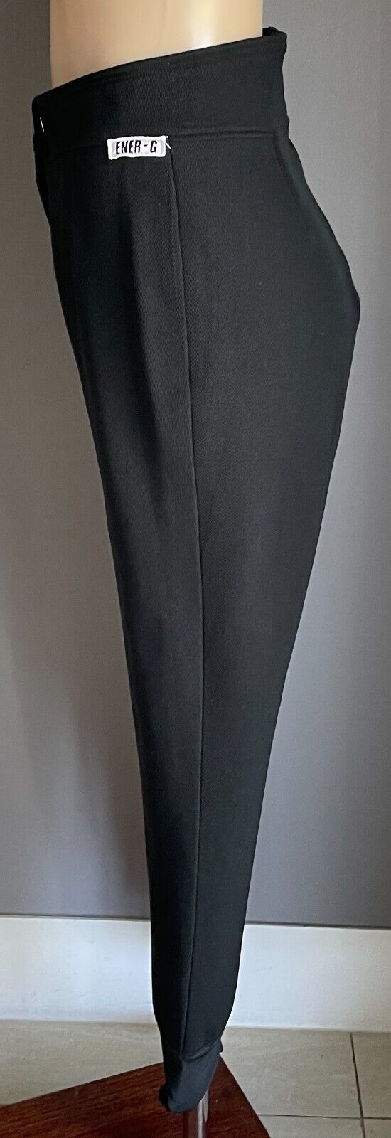 ENER-G Black Stretch Stirrup Leg Ladies Pants Ladies Size 12 Heavy Fabric