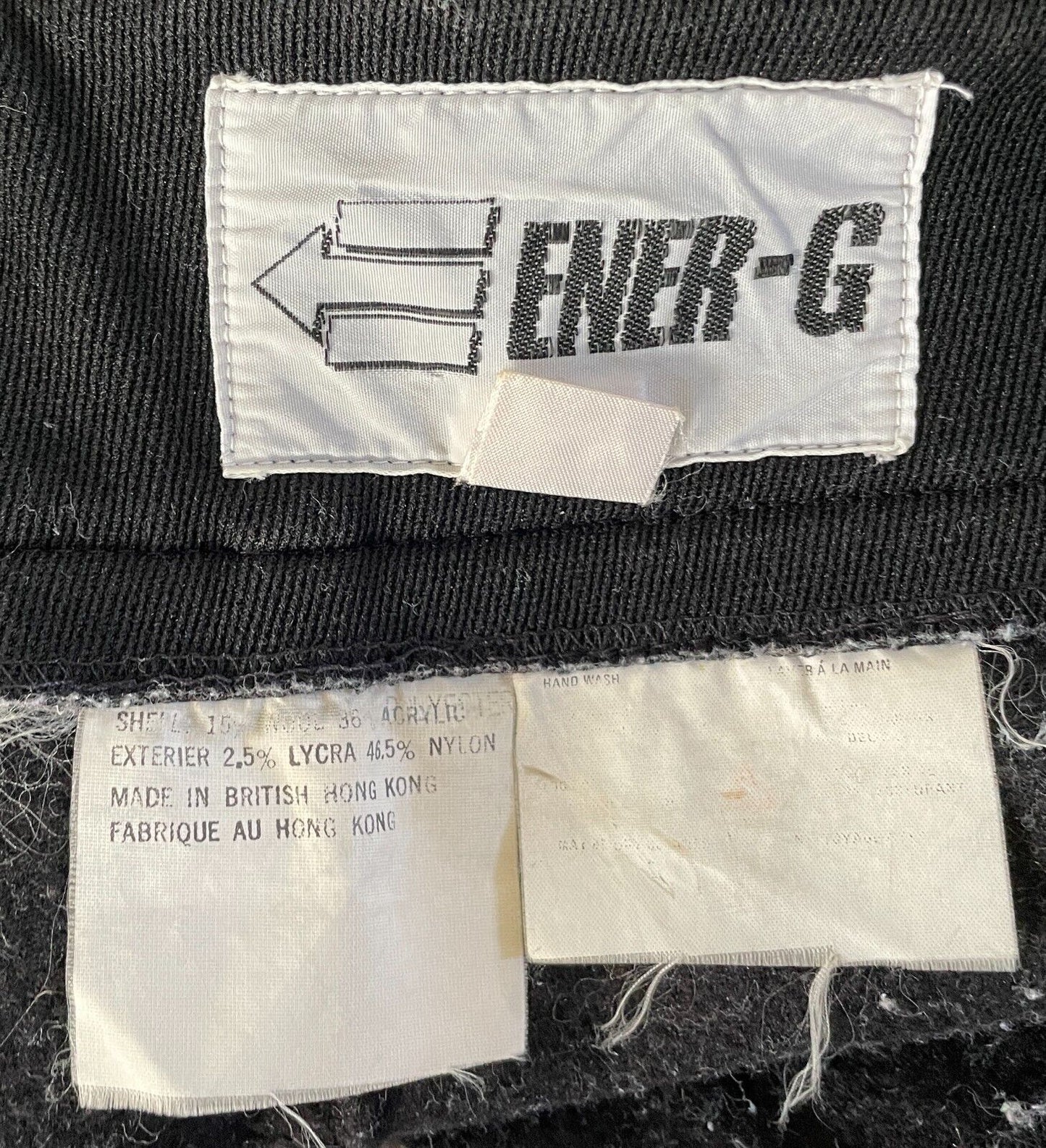 ENER-G Black Stretch Stirrup Leg Ladies Pants Ladies Size 12 Heavy Fabric