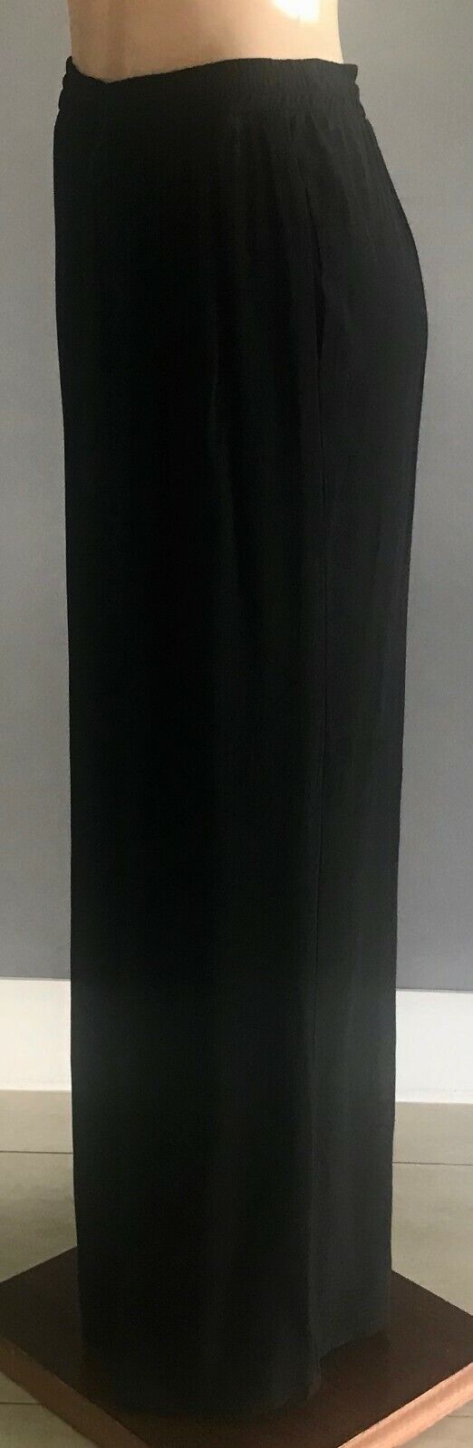 ATMOS & HERE Wide Leg Pants Black Elastic Waist w Tassel Whimsigoth Size 12