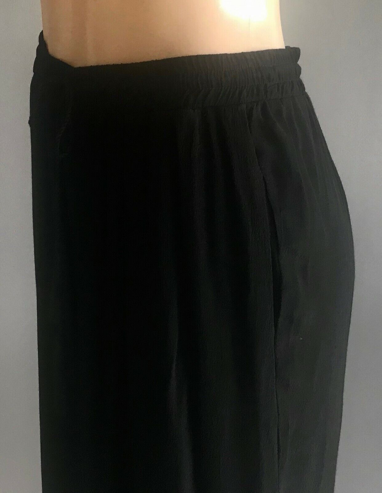 ATMOS & HERE Wide Leg Pants Black Elastic Waist w Tassel Whimsigoth Size 12
