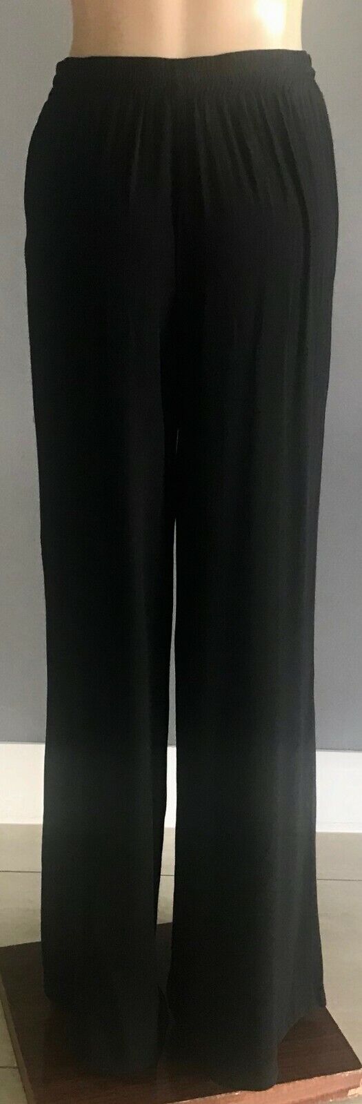 ATMOS & HERE Wide Leg Pants Black Elastic Waist w Tassel Whimsigoth Size 12
