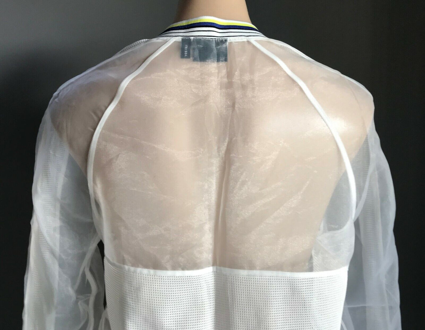 ONLY Bomber Jacket Sheer Organza "Fey Fey" Meme  w Mesh Net Trim Ladies  Size L