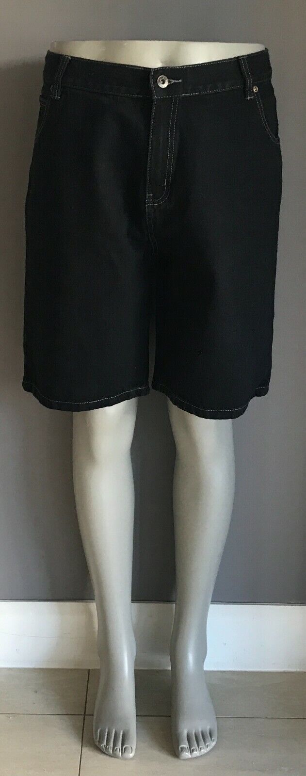 Mens KMART Pants Black Denim Shorts Size 97 / 92 cm Waist Dressy Casual Short