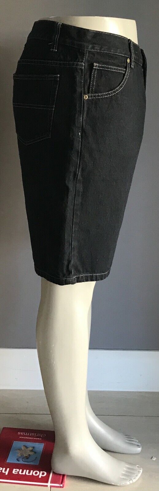 Mens KMART Pants Black Denim Shorts Size 97 / 92 cm Waist Dressy Casual Short