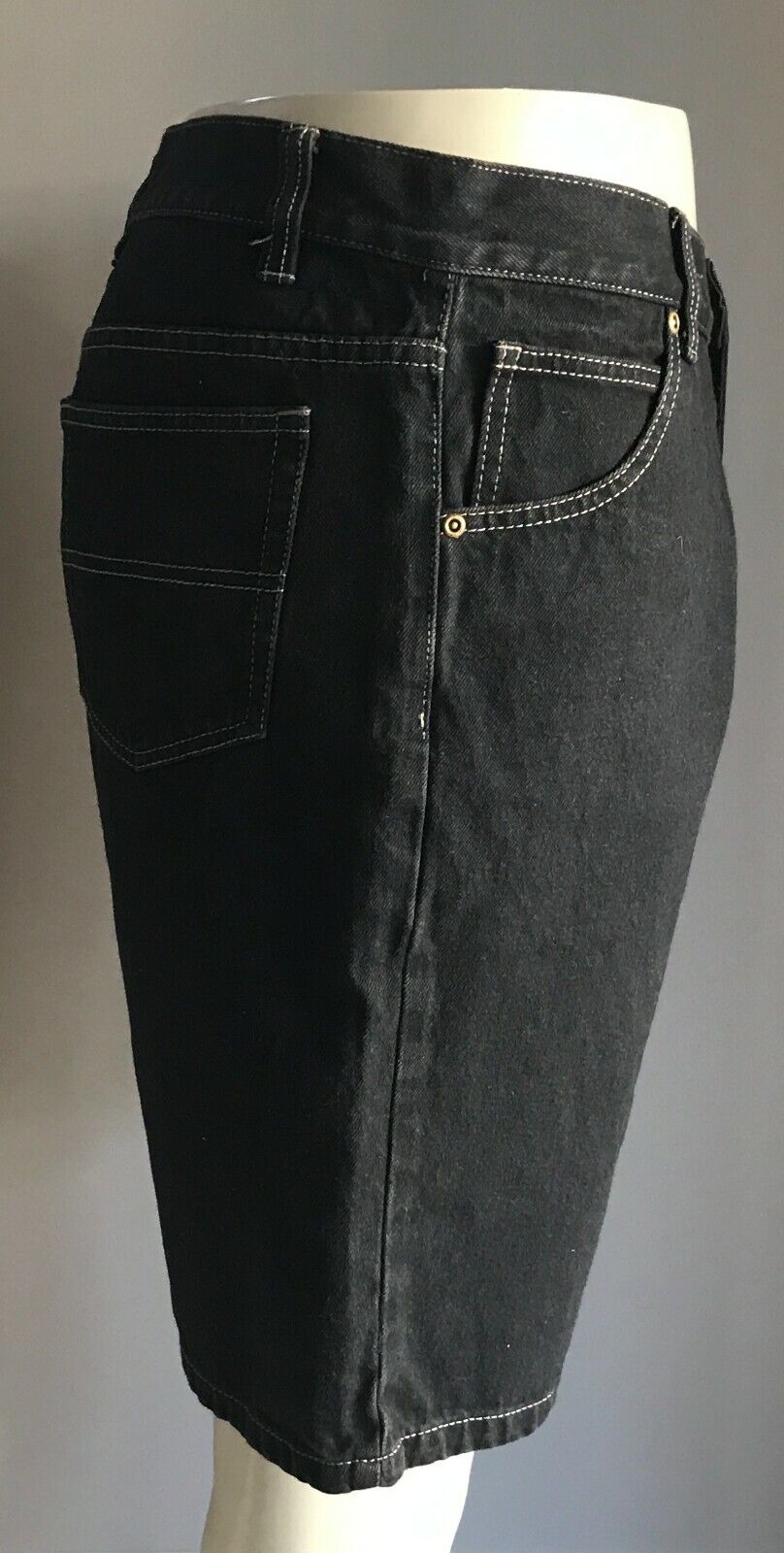 Mens KMART Pants Black Denim Shorts Size 97 / 92 cm Waist Dressy Casual Short