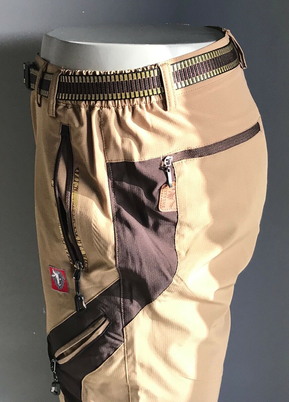 Mens BLACK YAK Pants Khaki & Brown Extreme Peak Quick Dry Hiking Capri Size 36