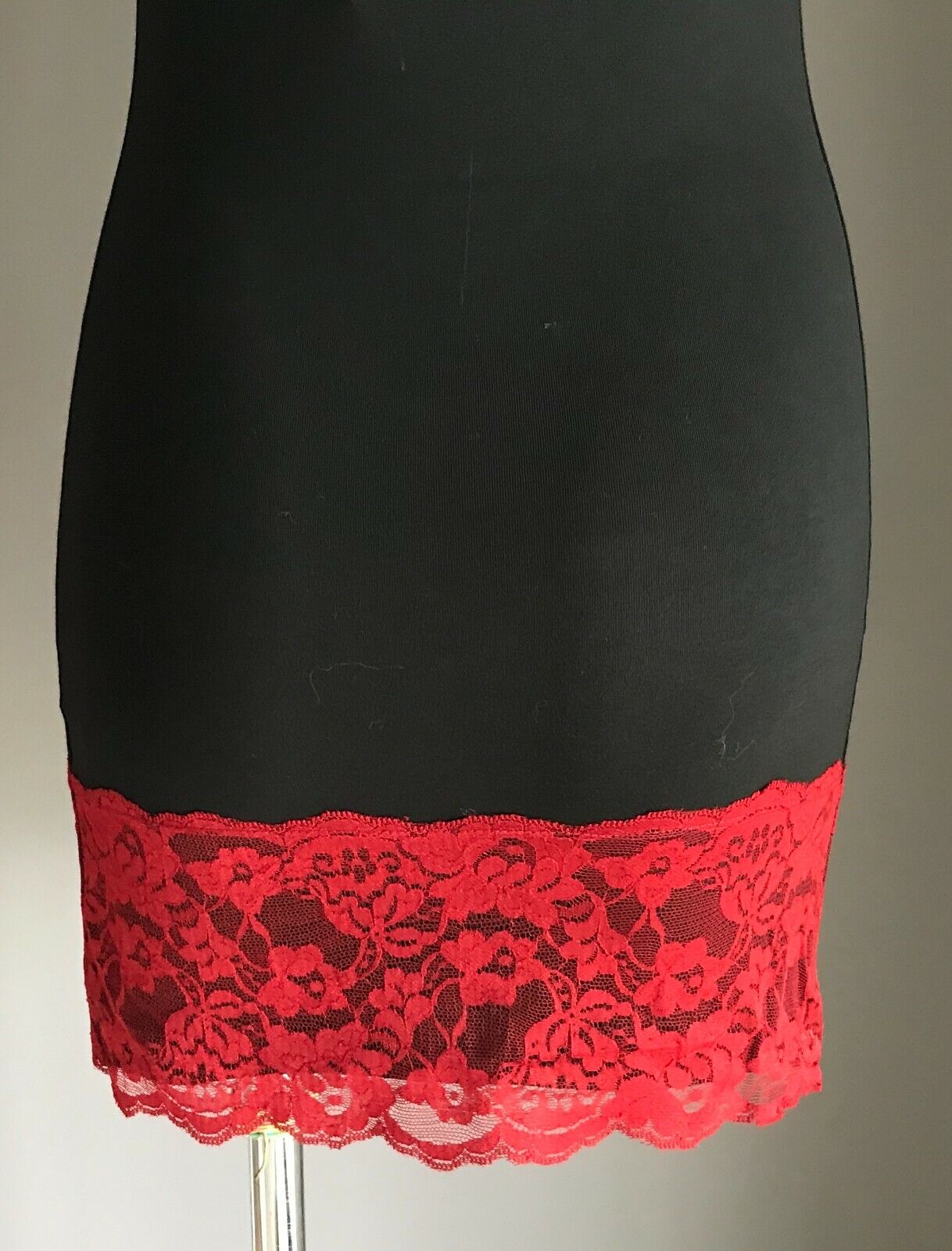 TOO FAST “Camille" Mini Dress Tunic Goth Punk Rockabilly Black Red Lace XL NEW