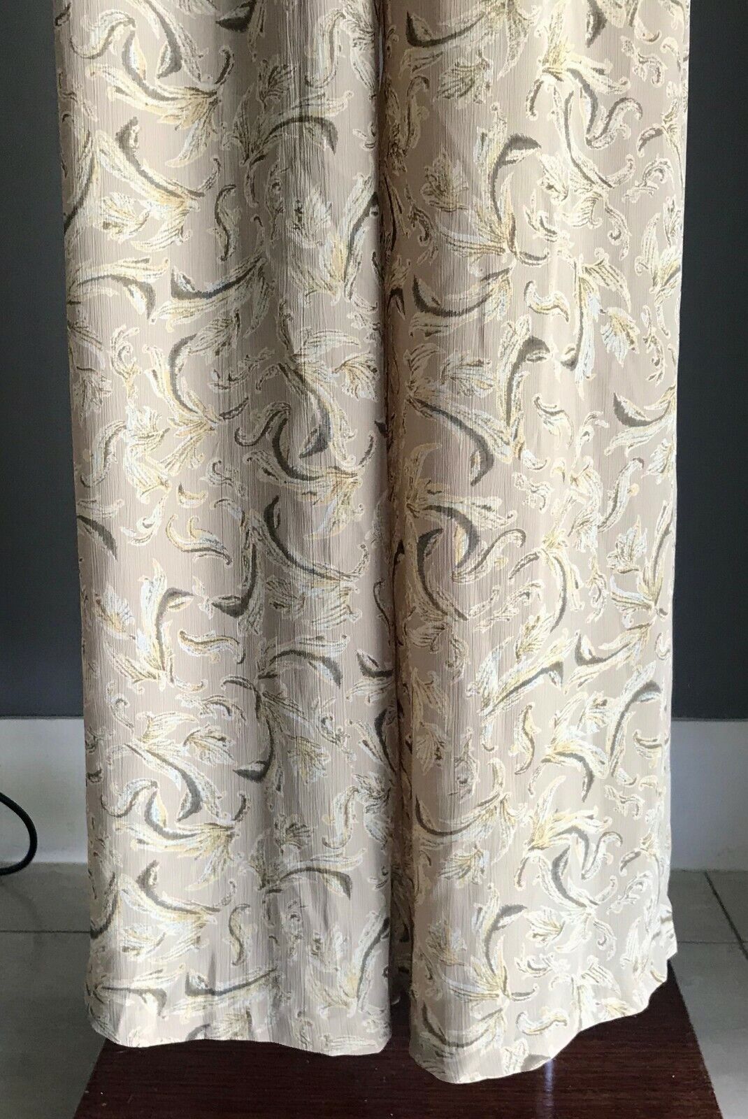 TABLE EIGHT Lounge Pants Taupe Print Wide Leg Elastic Waist Smart Casual Size 14