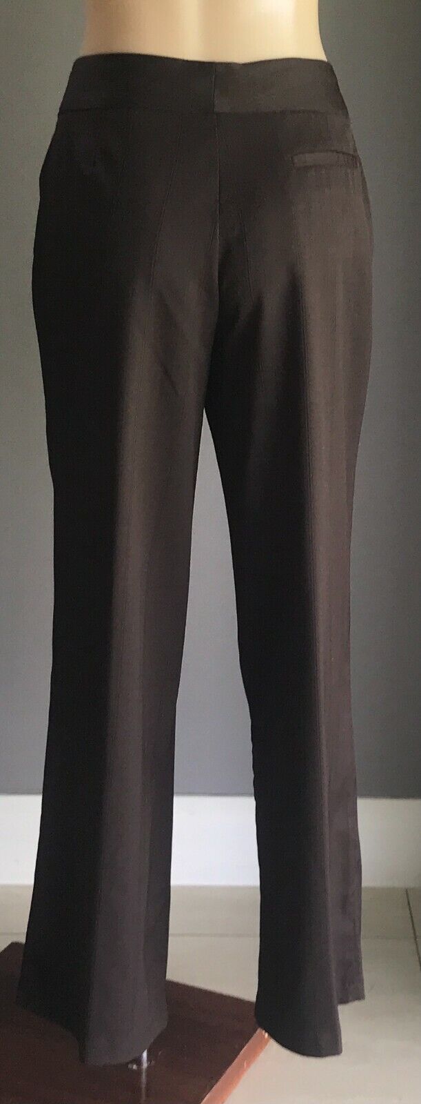 TOPGIRL Pants Brown Self Stripe Wide Leg Long Trousers Ladies Size 14 NEW