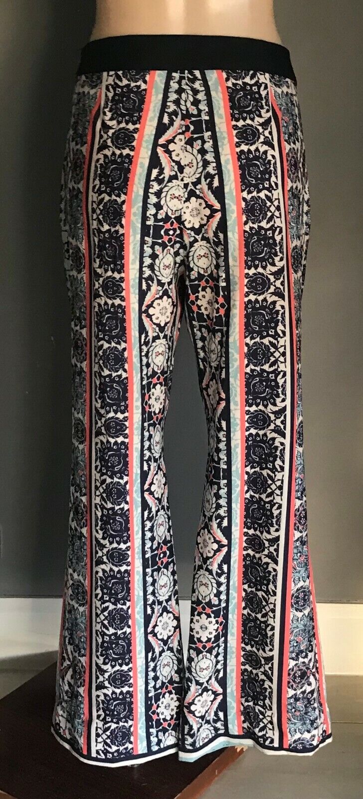 RODEO SHOW Pants Multi Colour & Print Wide Leg Long Relaxed Trousers Size 14