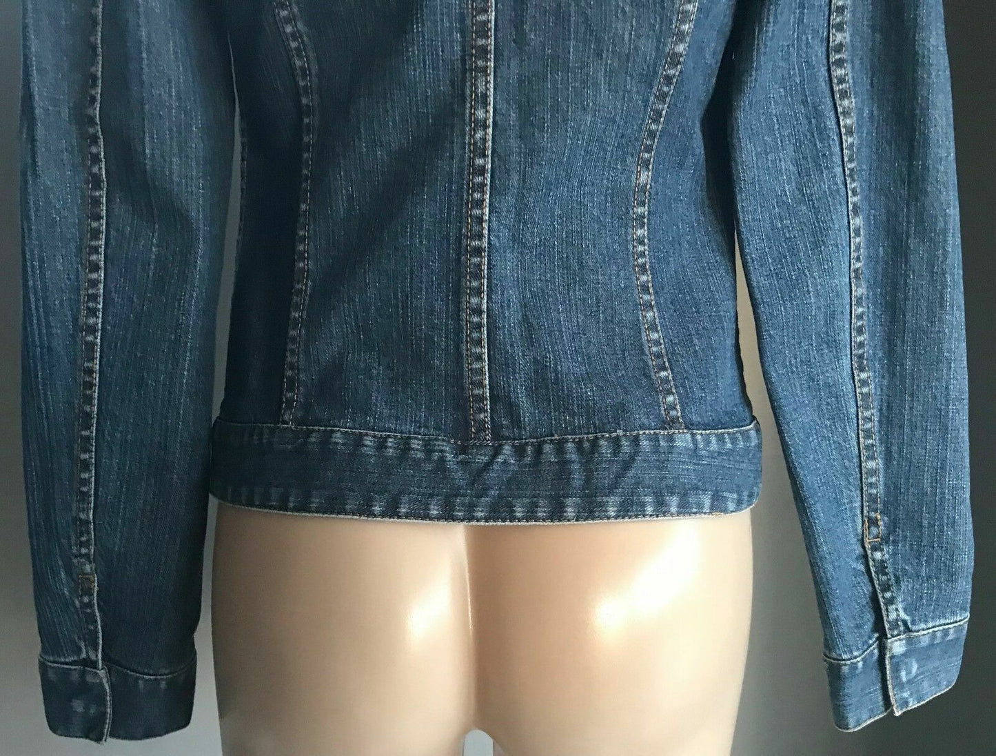 FCUK JEANS Denim Jacket Blue  w Oversized Collar Ladies Size 10