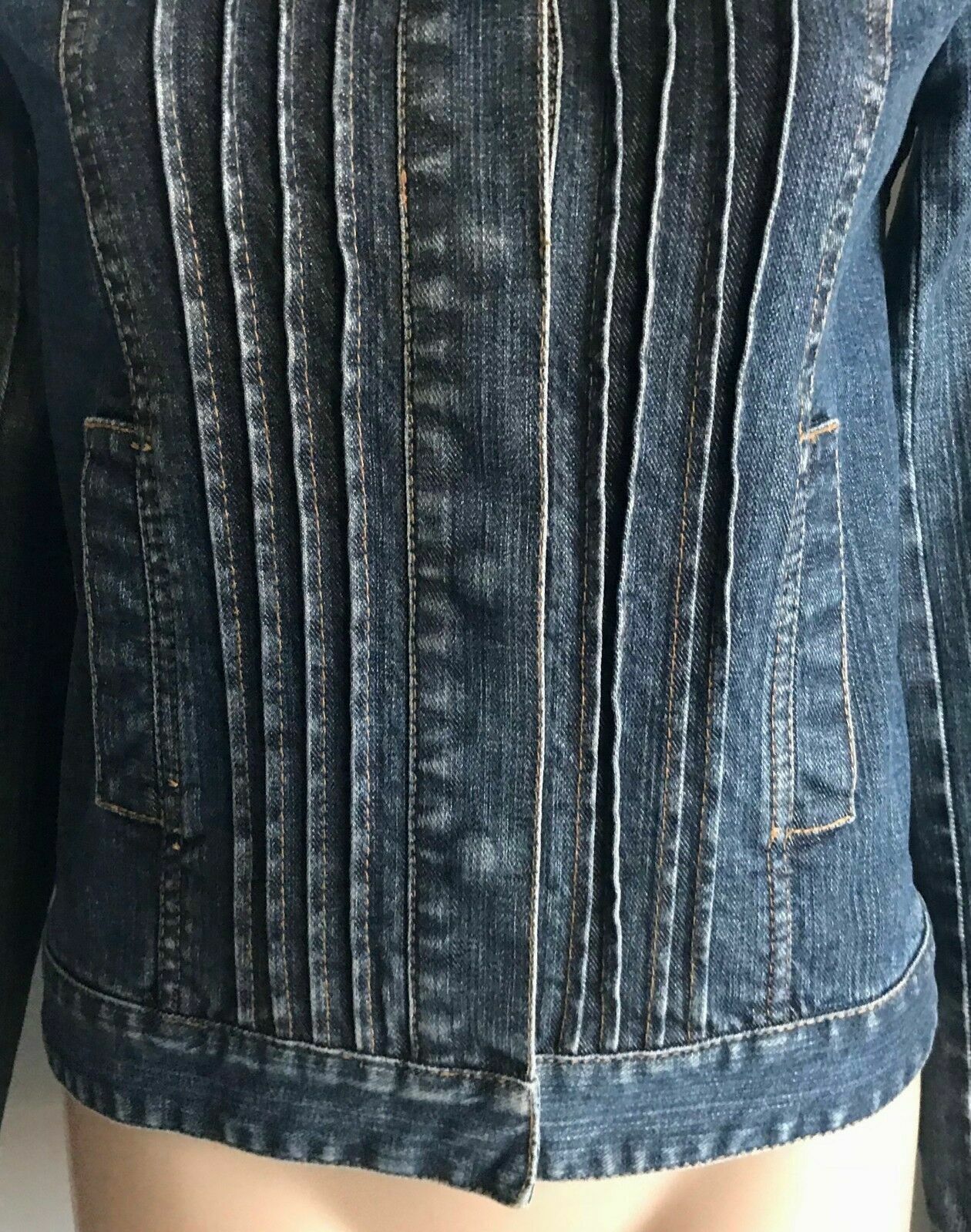 FCUK JEANS Denim Jacket Blue  w Oversized Collar Ladies Size 10