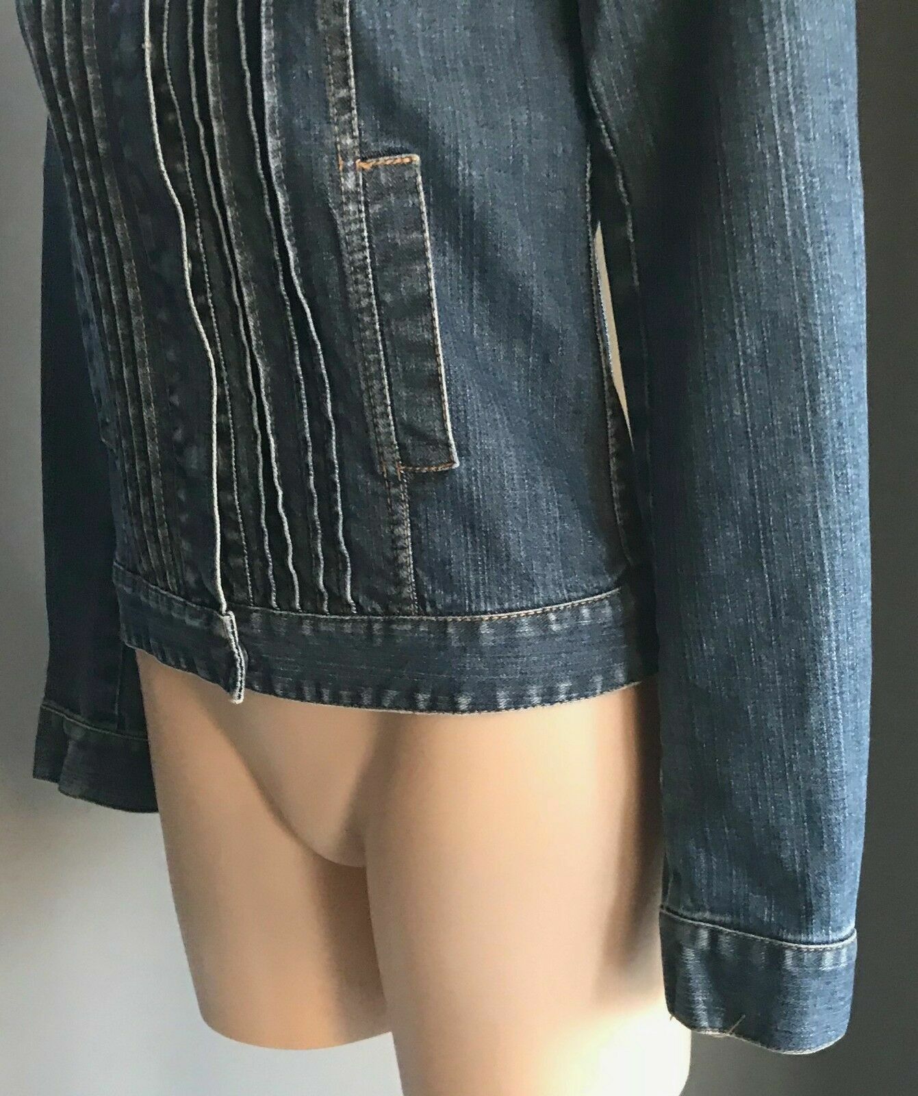 FCUK JEANS Denim Jacket Blue  w Oversized Collar Ladies Size 10