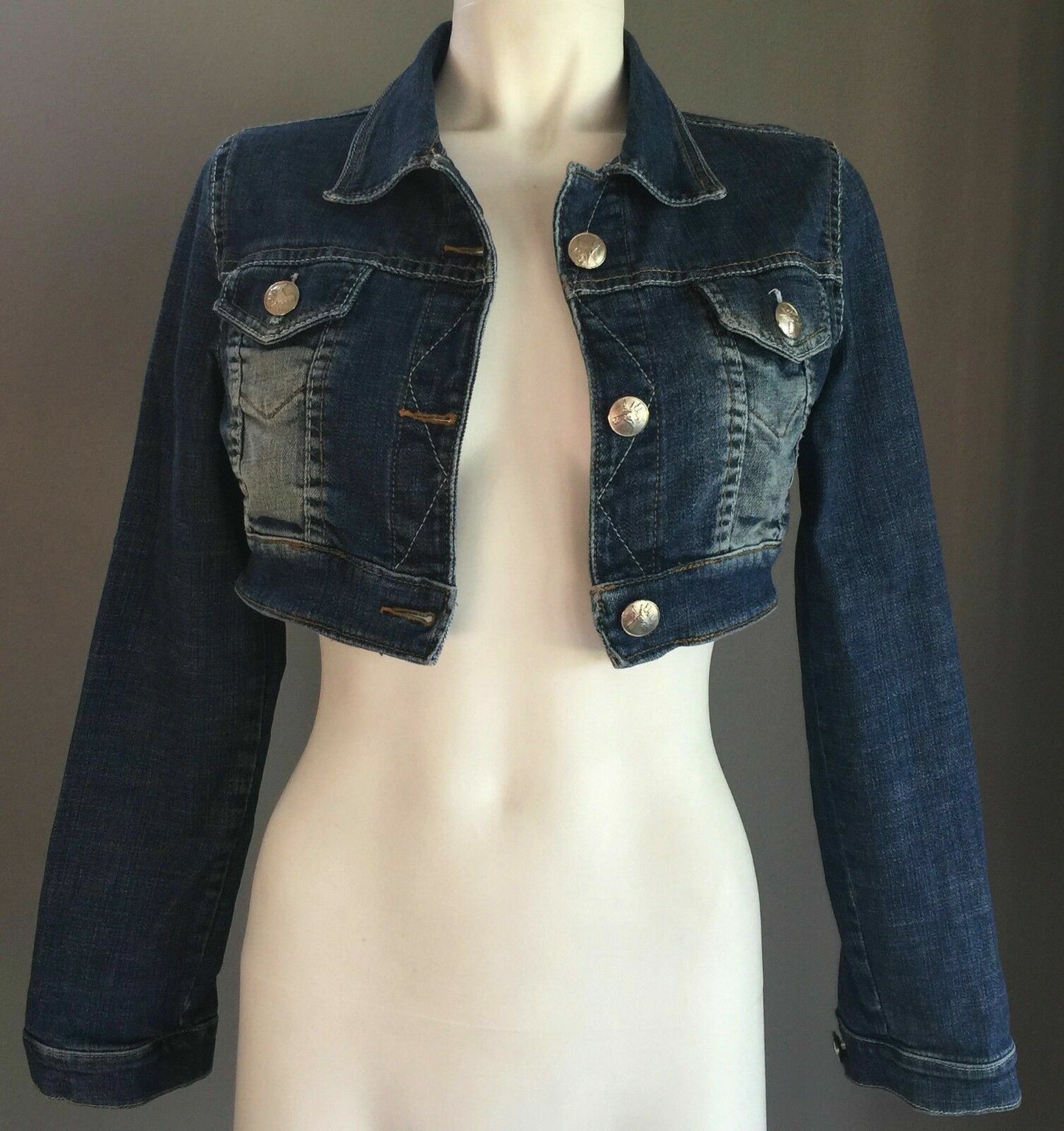 ROBERTO CAVALLI JEANS Denim Jacket Limited Edition Crop Ladies Sz 30 AU 8 Rare
