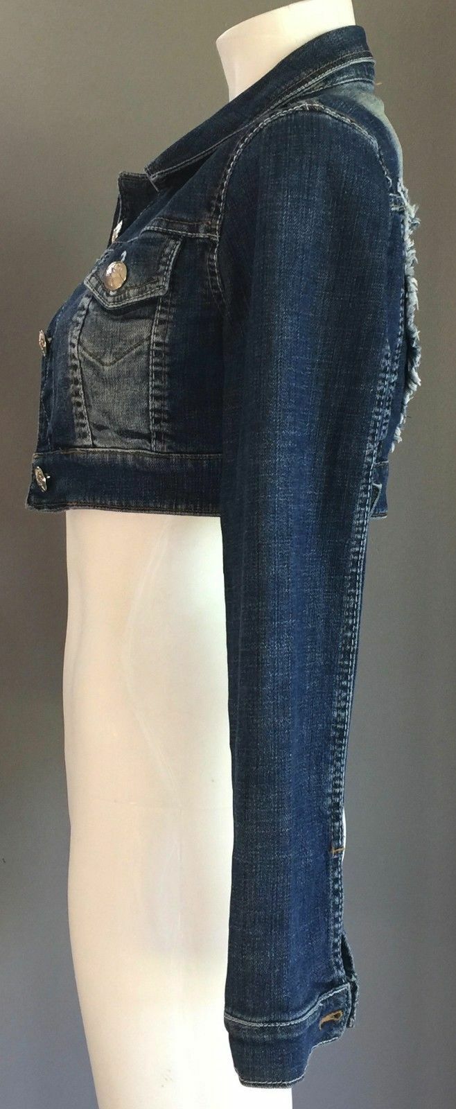 ROBERTO CAVALLI JEANS Denim Jacket Limited Edition Crop Ladies Sz 30 AU 8 Rare