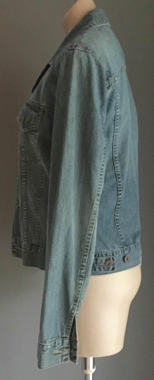 JEANSWEST Denim Jacket  Blue Long Sleeve Ladies Sz 8 10 Biker MotoClassic Retro