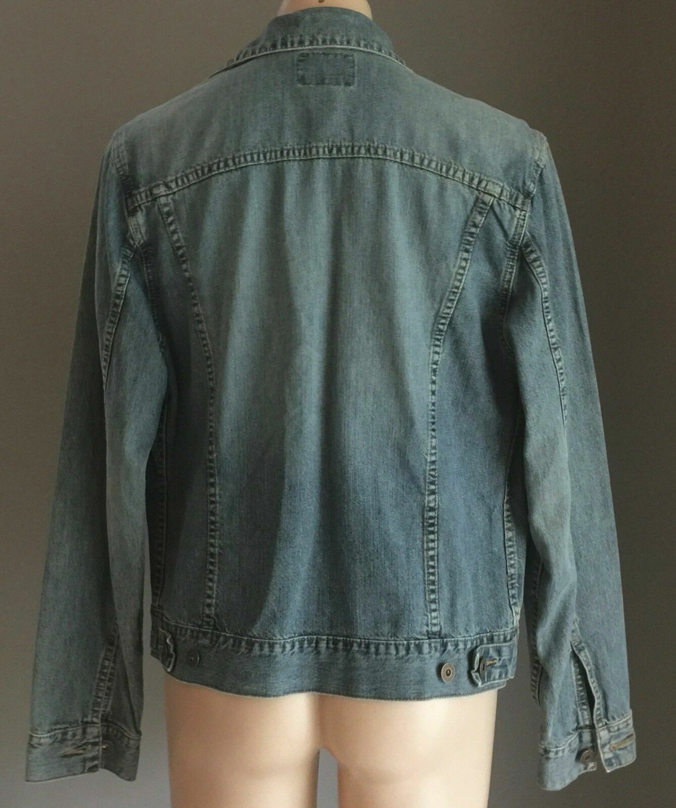 JEANSWEST Denim Jacket  Blue Long Sleeve Ladies Sz 8 10 Biker MotoClassic Retro