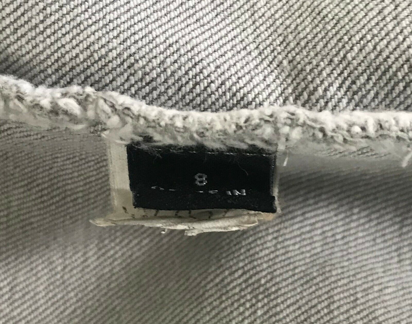 WISH DENIM Denim Jacket Grey Wash Denim Fitted Ladies Size 8 10