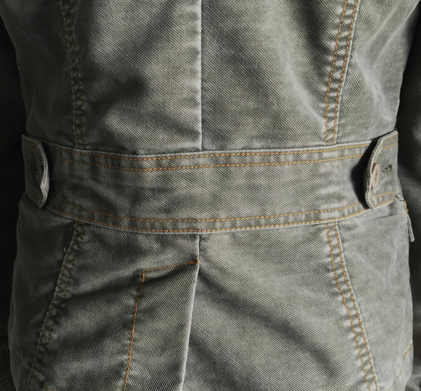 BUFFALO DAVID BITTON Denim Jacket Khaki Fitted Military Ladies Size M 10 Vintage