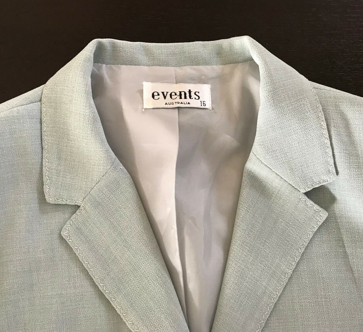 EVENTS Jacket Light Blue Long Sleeve Blazer Ladies Size 16 Beautiful Vintage