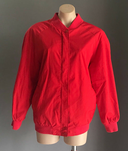 REGINE Jacket Red Soft Shell Baseball Style Windcheater Ladies Size S 10 Vintage