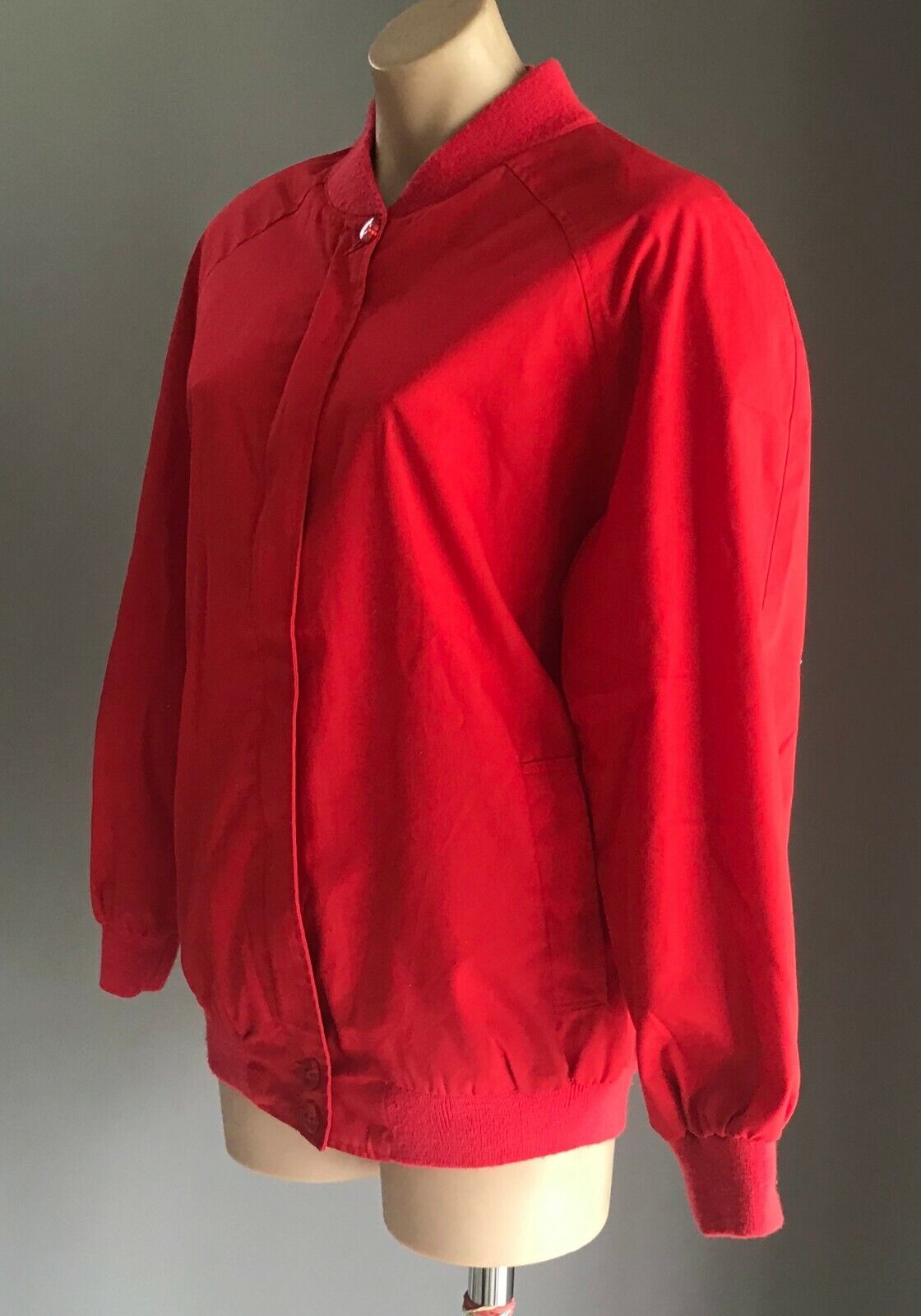 REGINE Jacket Red Soft Shell Baseball Style Windcheater Ladies Size S 10 Vintage