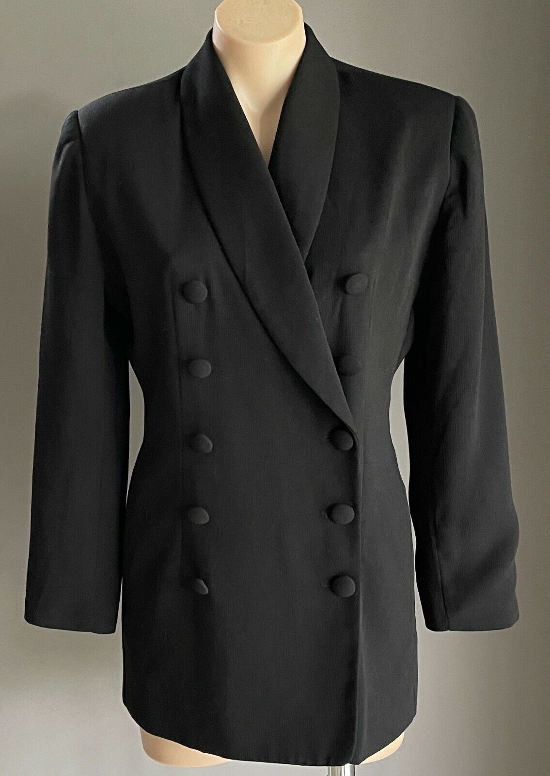GIORGIO CHIARI Jacket Long Sleeve  Black Double Breasted Ladies Size 8 10