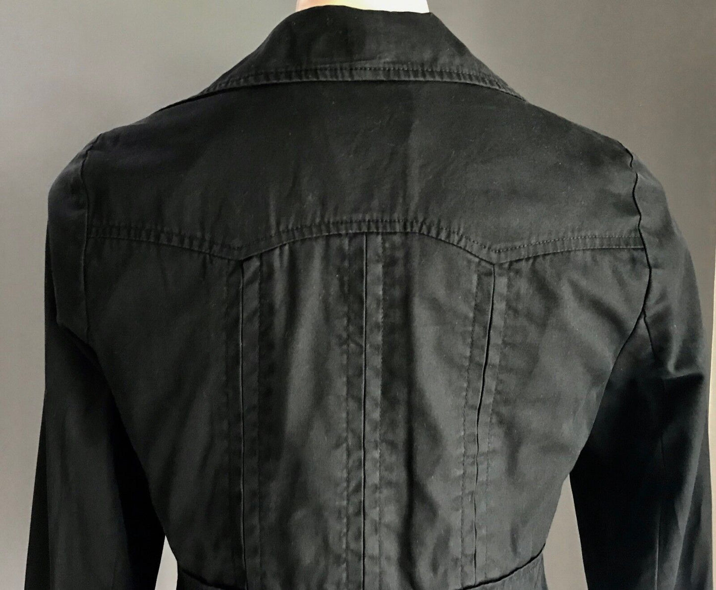 SCANLAN & THEODORE Jacket Black Moto Biker Style Cotton Ladies Size 10