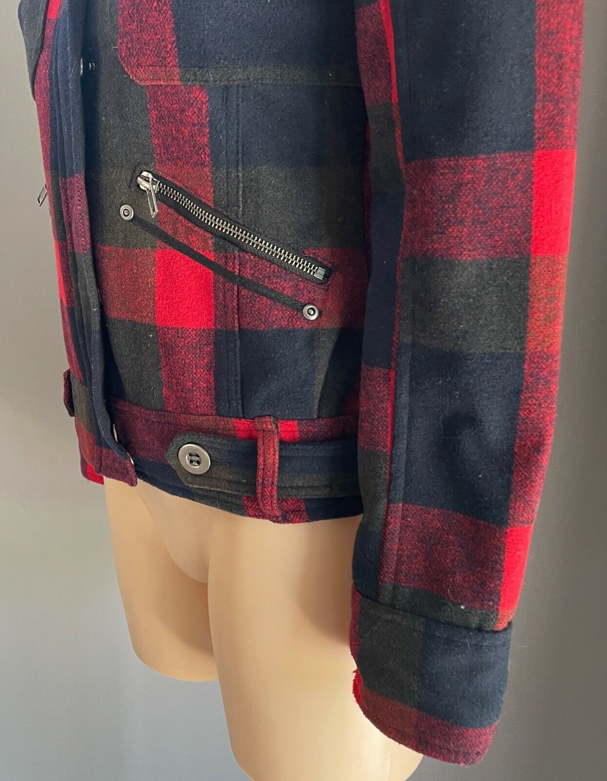 THREAD & SUPPLY Jacket Blue Green Red Check Long Sleeve Ladies Size S AU 10
