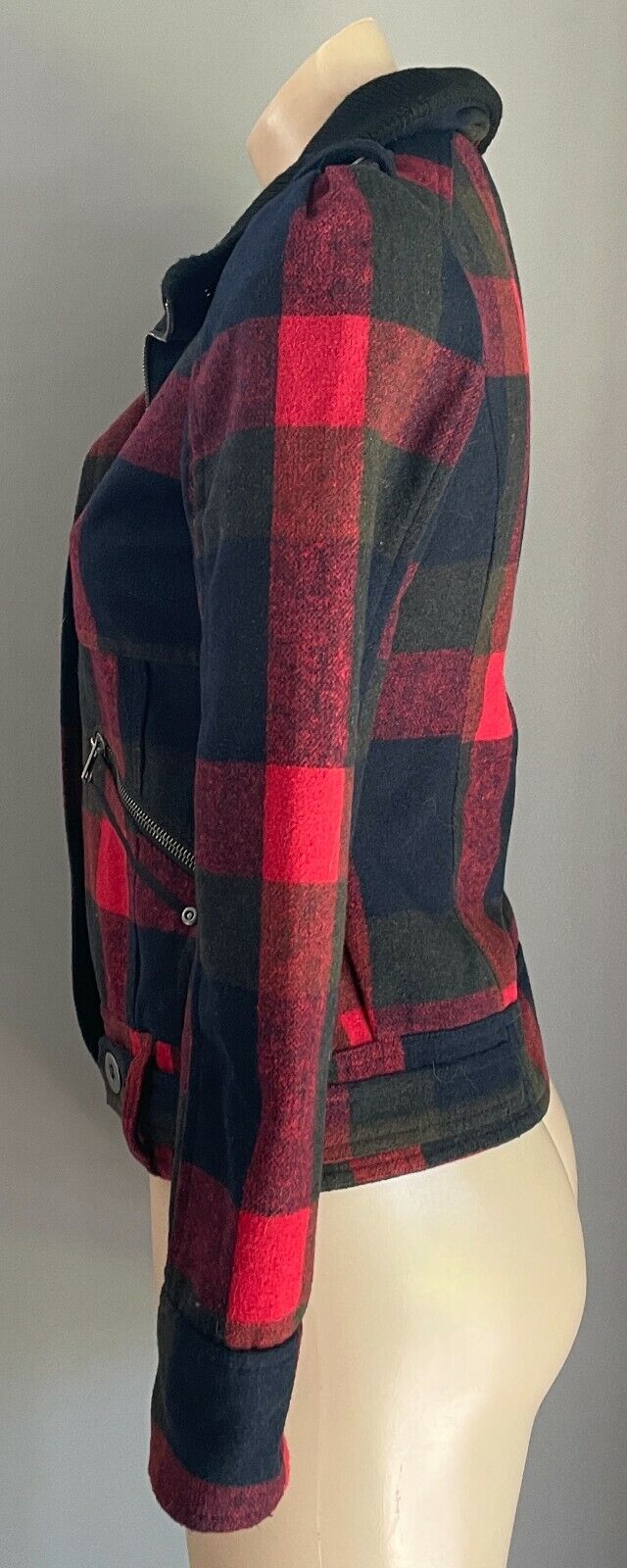 THREAD & SUPPLY Jacket Blue Green Red Check Long Sleeve Ladies Size S AU 10