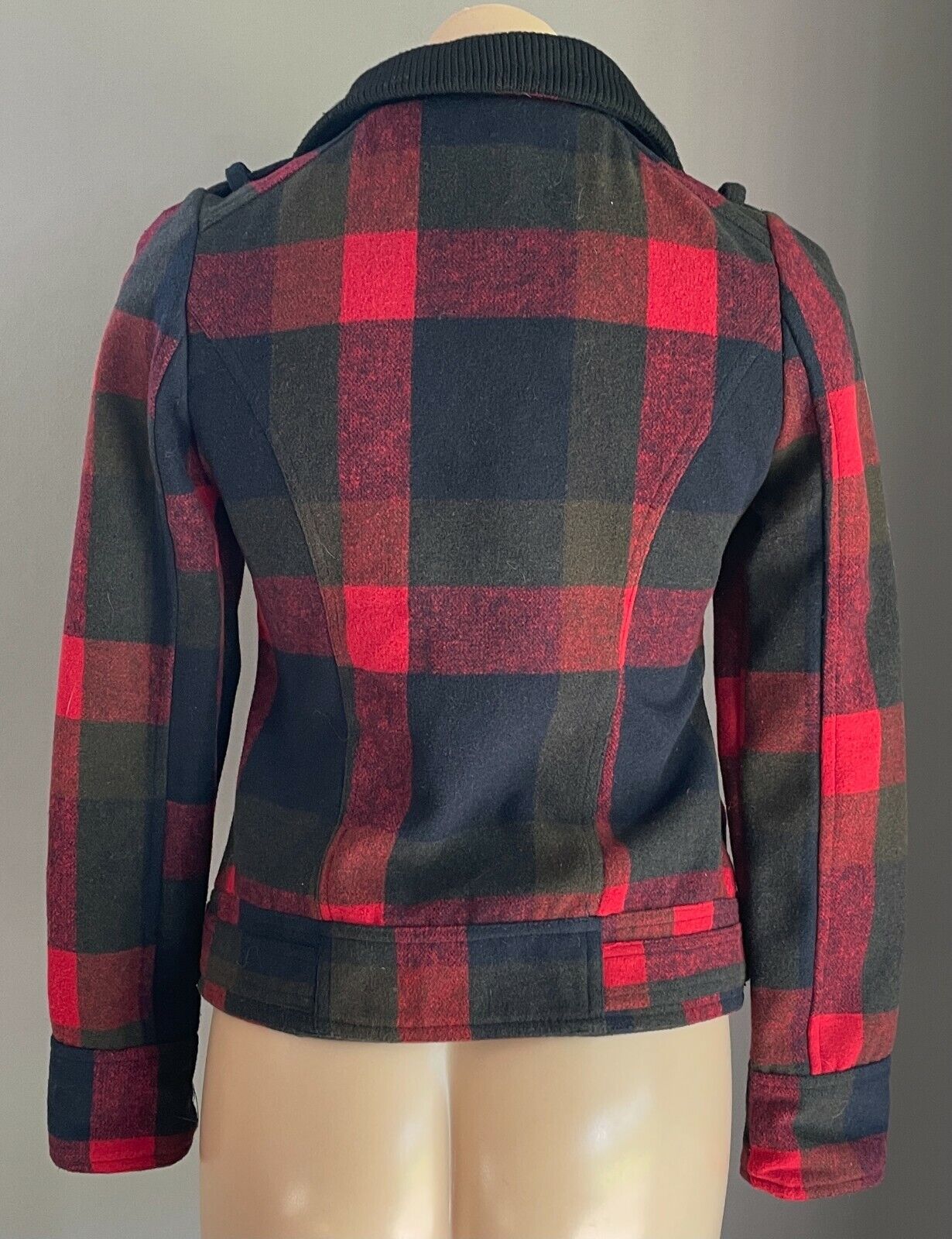 THREAD & SUPPLY Jacket Blue Green Red Check Long Sleeve Ladies Size S AU 10