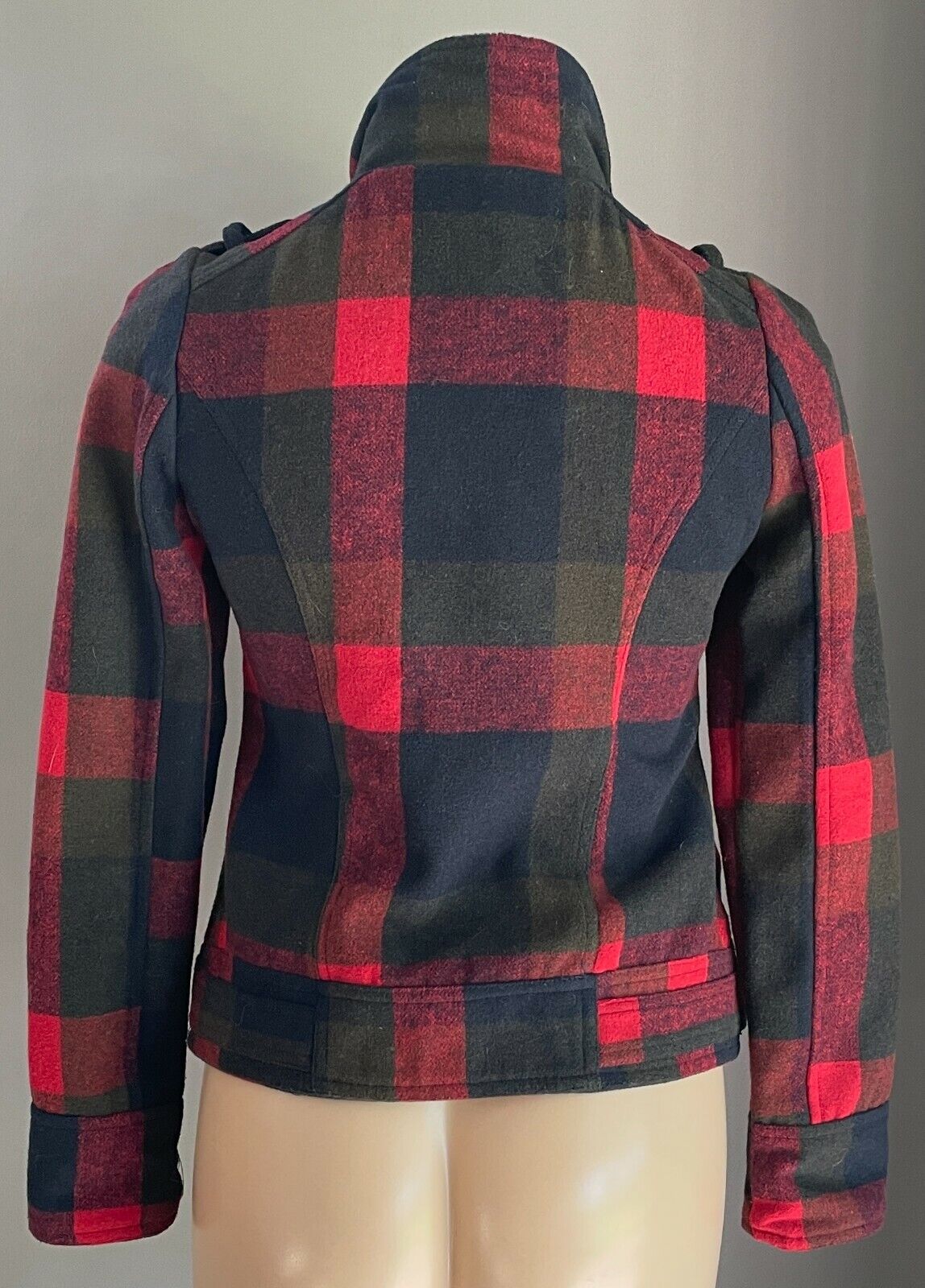 THREAD & SUPPLY Jacket Blue Green Red Check Long Sleeve Ladies Size S AU 10