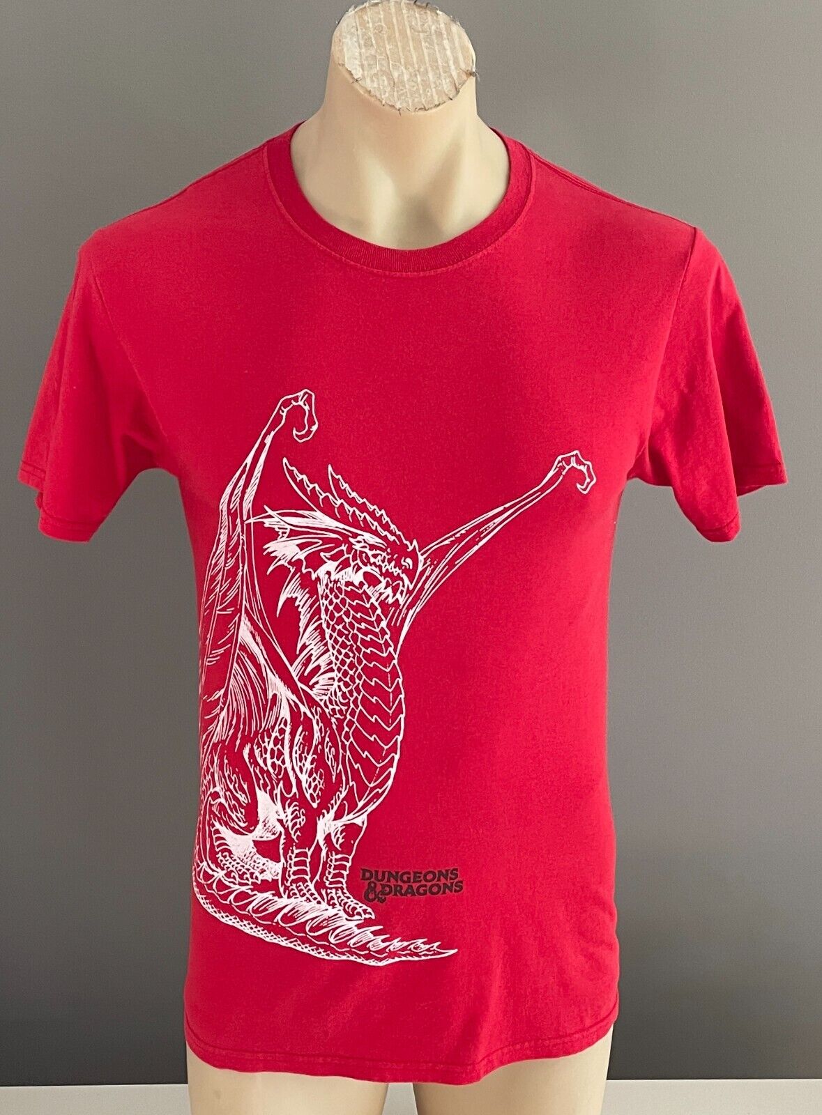 DUNGEONS & DRAGONS T-Shirt Red Short Sleeve Unisex Size S Chest Print 90cm 2018