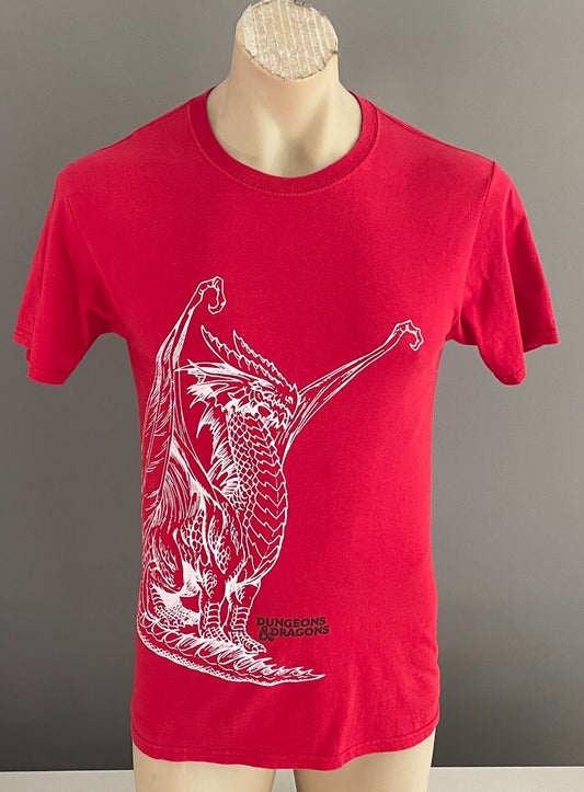 DUNGEONS & DRAGONS T-Shirt Red Short Sleeve Unisex Size S Chest Print 90cm 2018