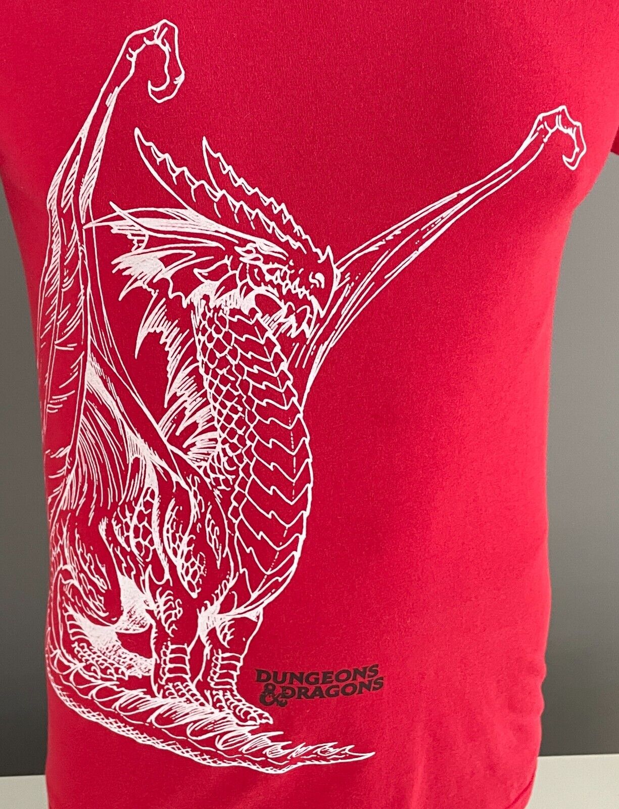 DUNGEONS & DRAGONS T-Shirt Red Short Sleeve Unisex Size S Chest Print 90cm 2018