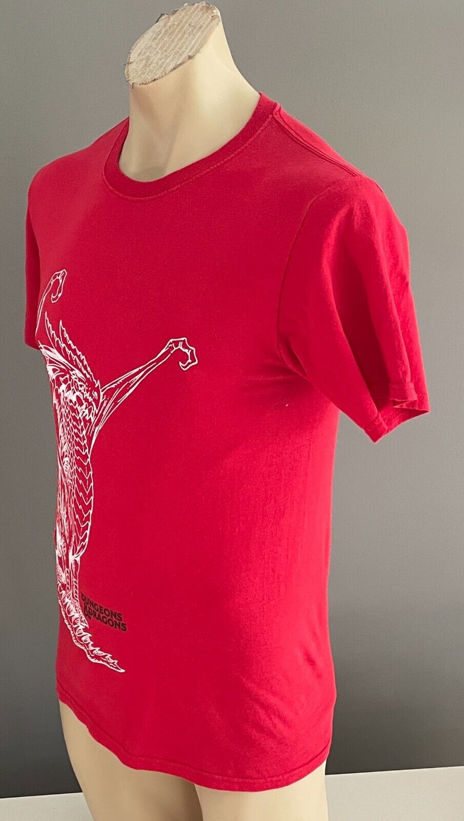 DUNGEONS & DRAGONS T-Shirt Red Short Sleeve Unisex Size S Chest Print 90cm 2018